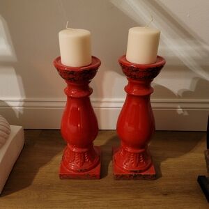 *LAST CHANCE* Elegant Red Candle Holders